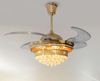 CRYSTAL CEILING FAN WITH LED LIGHT (Gold)